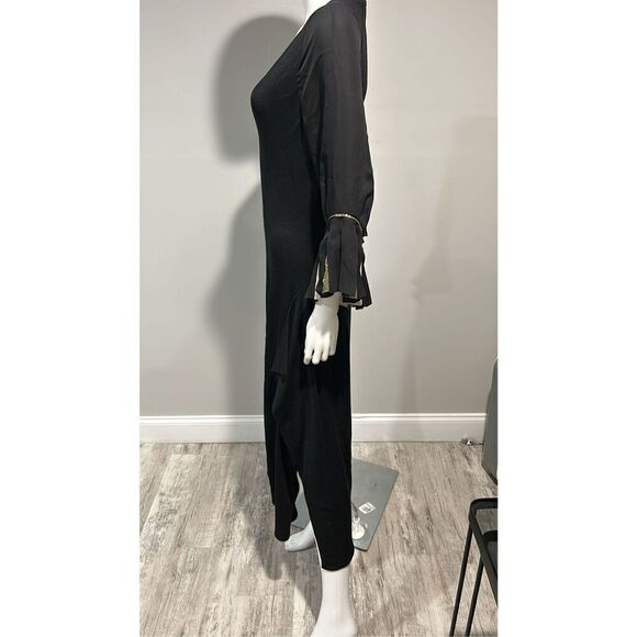 Roland Mouret Loligo Black Wool Midi Dress Size Medium (8) - Picture 6 of 12